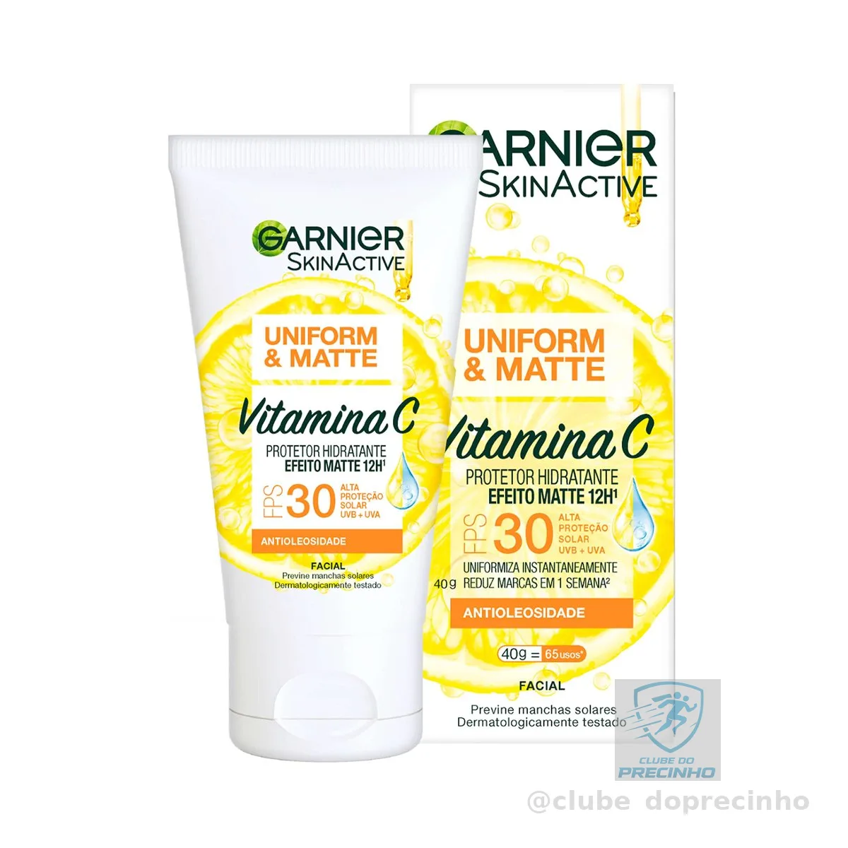 Garnier Uniform & Matte Protetor Solar Facial FPS 30, Sem Cor, 40g