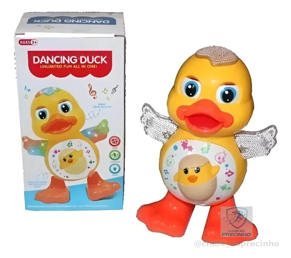 Pato Dançante Brinquedo Musical Dança Anda Mexe Luz Som