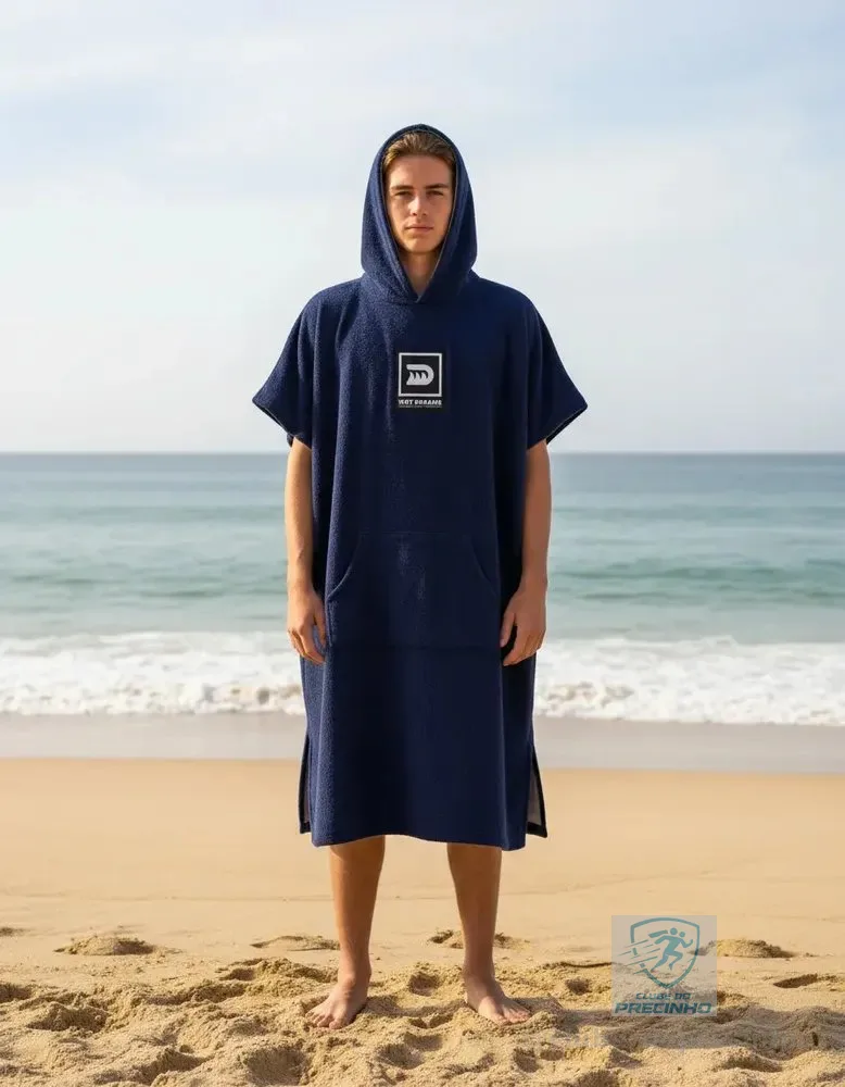 Poncho Roupão Toalha Azul Marinho Wet Dreams Trocar De Roupa Azul-escuro Único