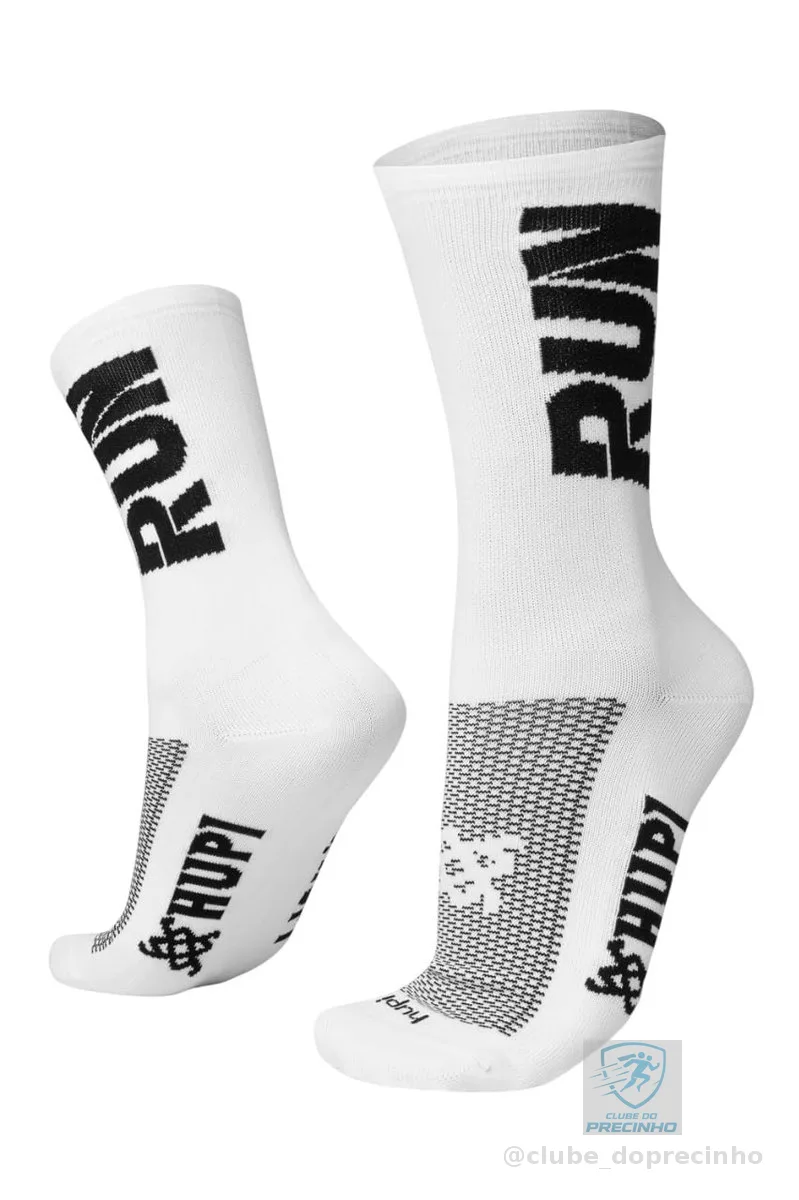 Meia Hupi Run para Corrida Preto/branco, Cor: Preto/branco