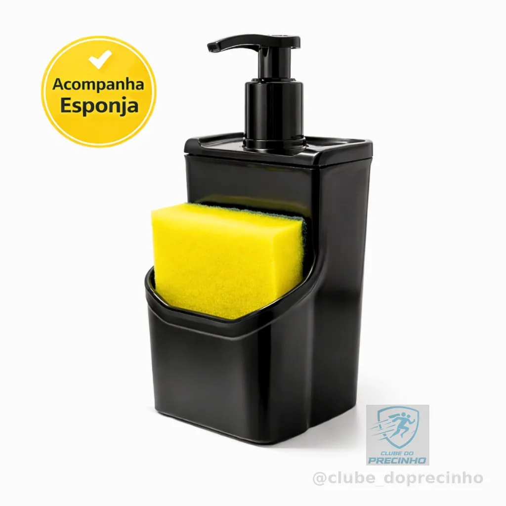 Porta Detergente e Esponja Pia Dispenser Cozinha Organizador