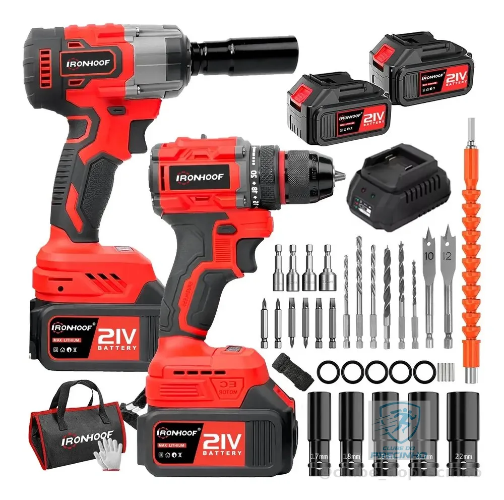 Kit 2 Chaves De Impacto Parafusadeira Furadeira 2 Bateria