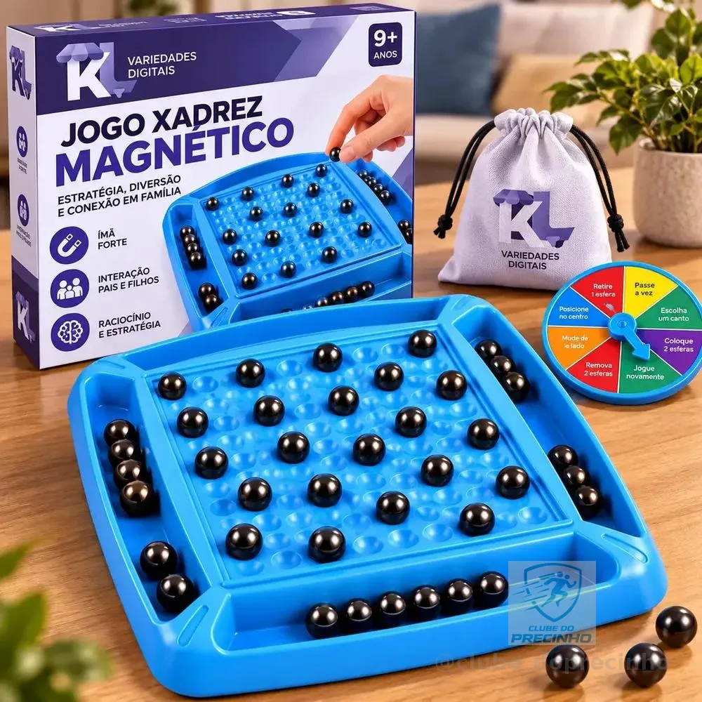 Jogo Xadrez Magnético Tabuleiro Com Esferas Lógica Estratégia Criança Adulto Família Damas Portátil Viagem Brinquedo Educativo Kl Variedades Digitais