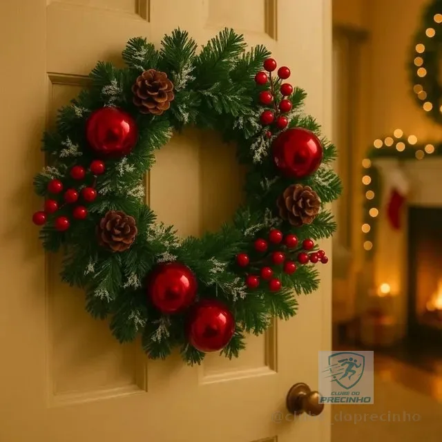 Guirlanda Natal Decoração Porta Grande Aramada Enfeite Luxo