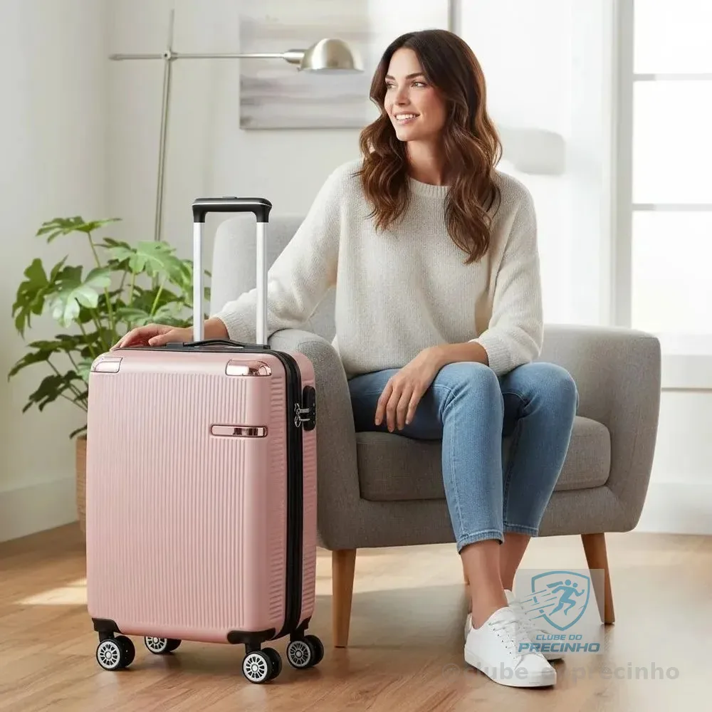 Mala Sweet Studio Para Viagem Bordo Pequena De Mão Com Rodas Removíveis Rosa Mala 2088