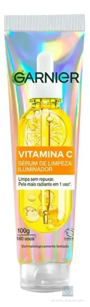 Garnier Sérum de Limpeza Facial Iluminador com Vitamina C, Antimarcas, Pele normal a oleosa, Serumnete 100G