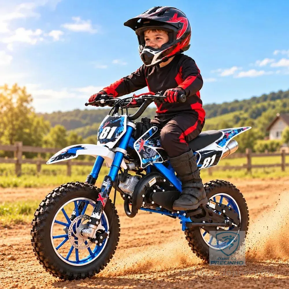 Mini Moto Cross 49cc Infantil MBX Cor Azul
