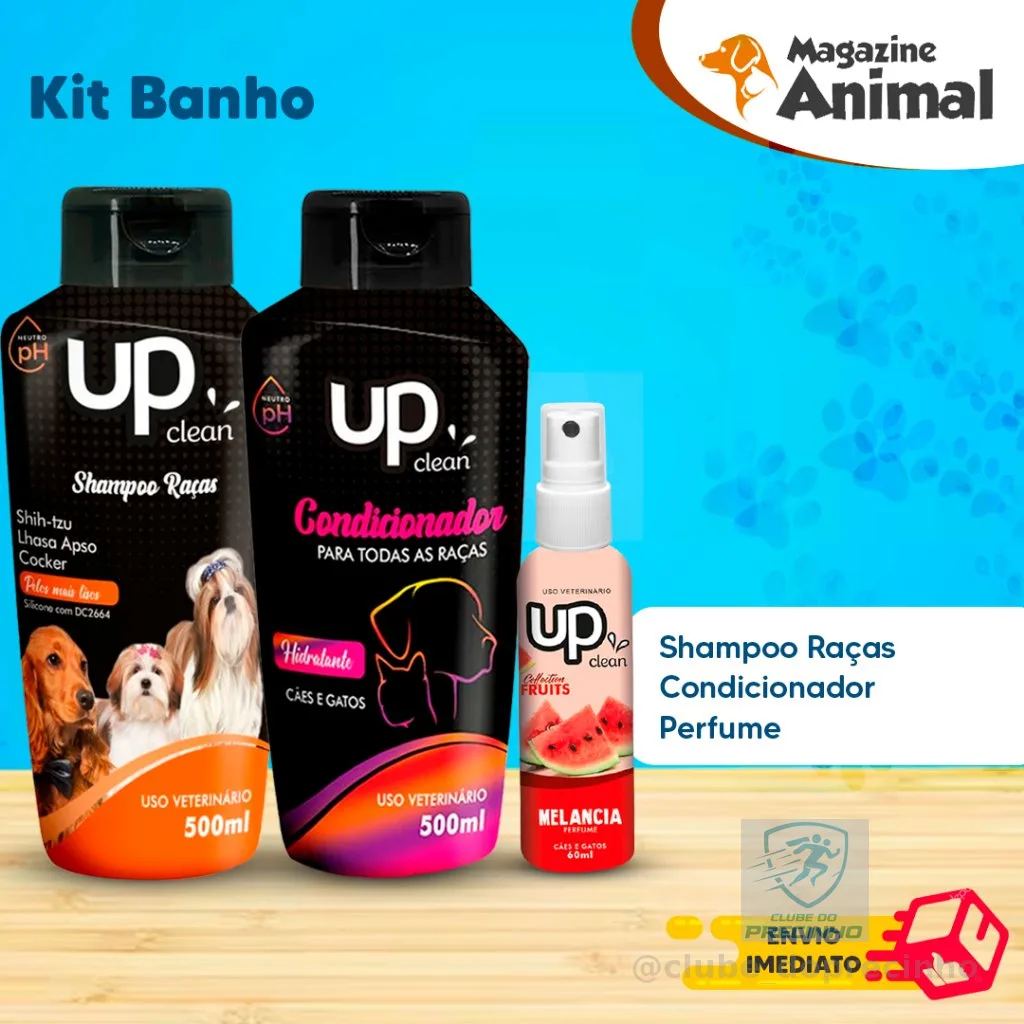 Kit Banho Shampoo para Cachorro Shih Tzu Lhasa + Condicionador 500ml Kit Shampoo Pet Shih Tzu Cheiroso UP Clean