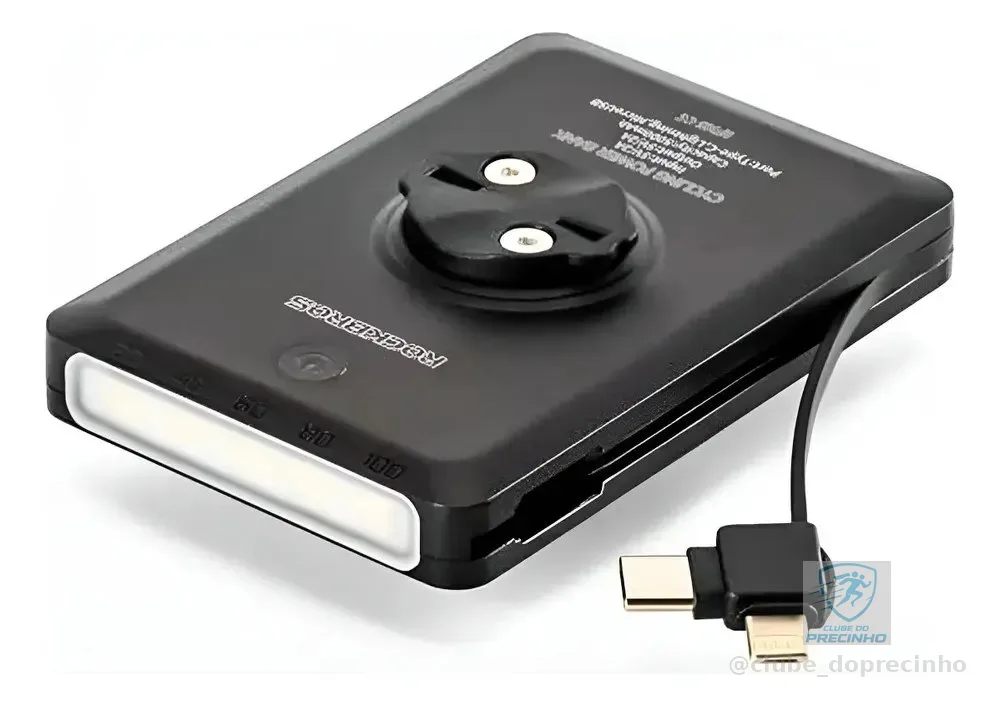 Luz Dianteira Rockbros Power Bank Suporte Ação Gps Preto