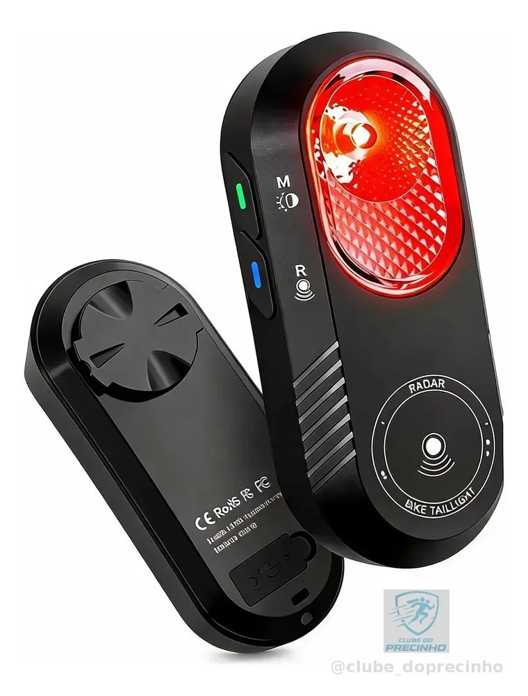 Radar Lanterna Led Traseira Cyclami Bike Bluetooth Ant+ Ipx6 Preto