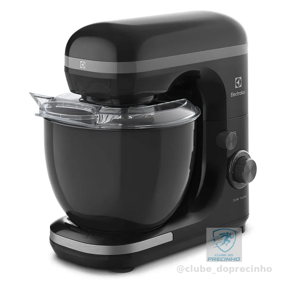 Batedeira planetária Electrolux potente capacidade 5L 750W 12 velocidades função pulsar massa pesada pes antiderrapante EKM30 preto 127v