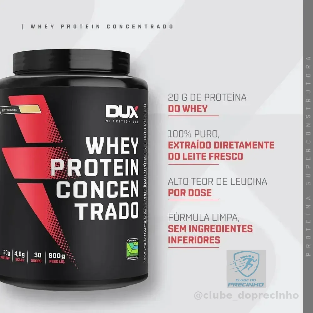 Dux Human Health Whey Protein Concentrado 900g Sabor Cookies