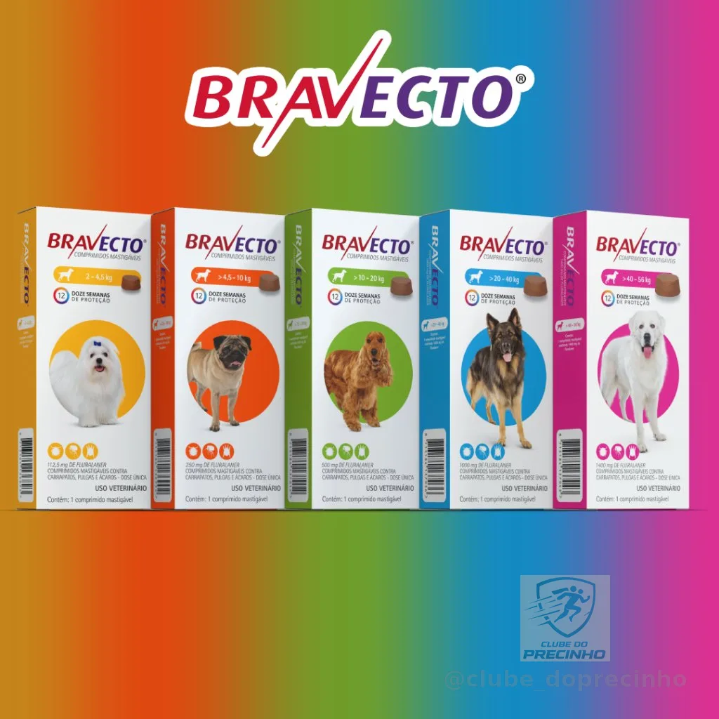 Antipulgas E Carrapatos Bravecto para Cães ORIGINAL NA CAIXA Para Todos os Tamanhos