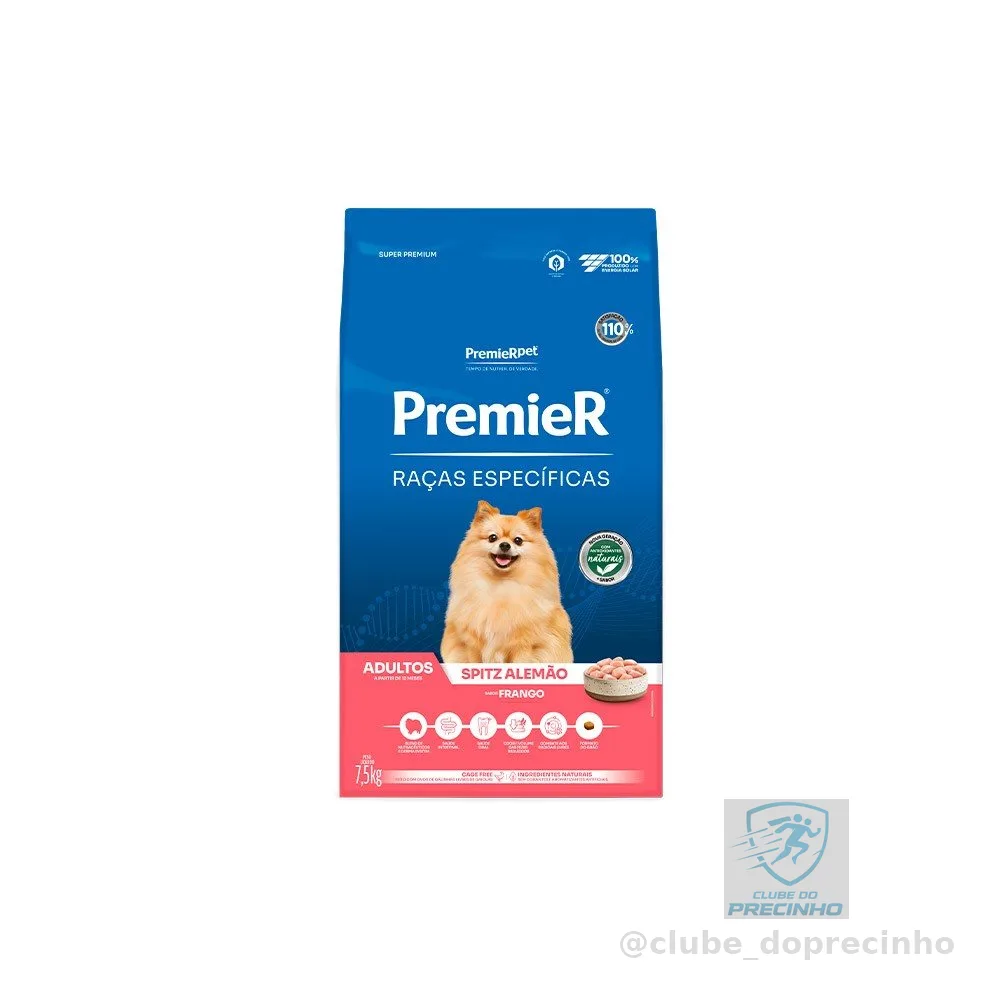 PREMIER SPITZ ALEMAO RACAS ESPECIFICAS CAES ADULTO 7,5KG