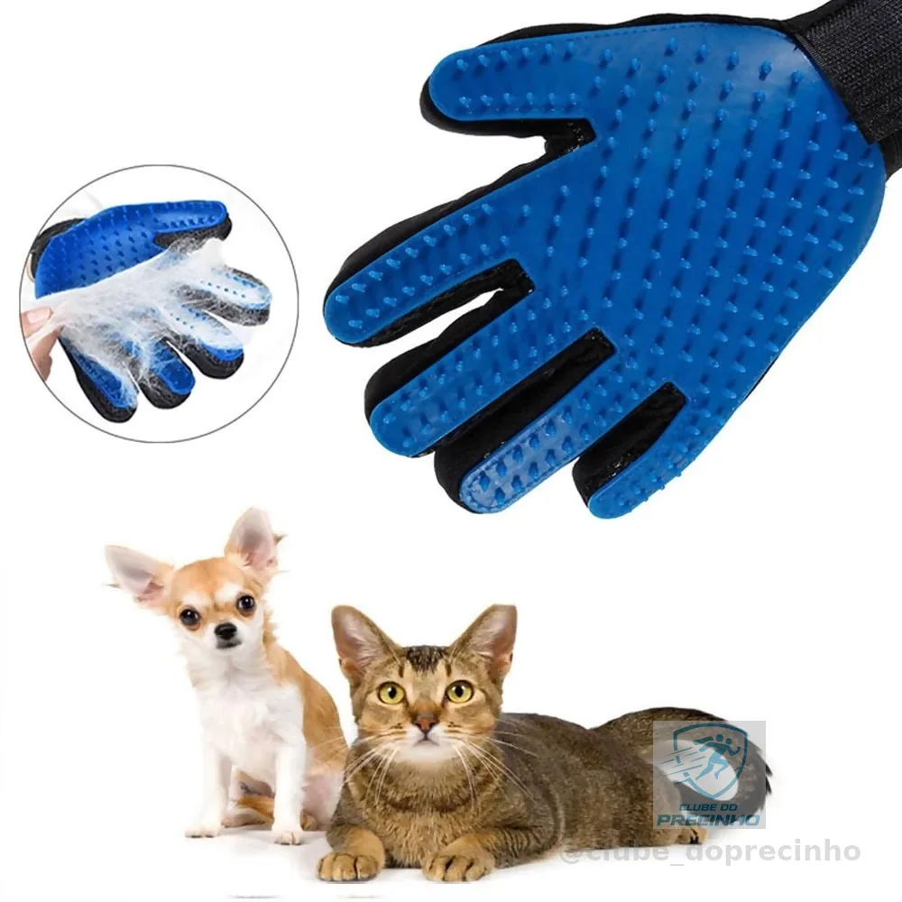 Luva Nano Tira Pelos Magnético Pets Cães Gatos True Touch