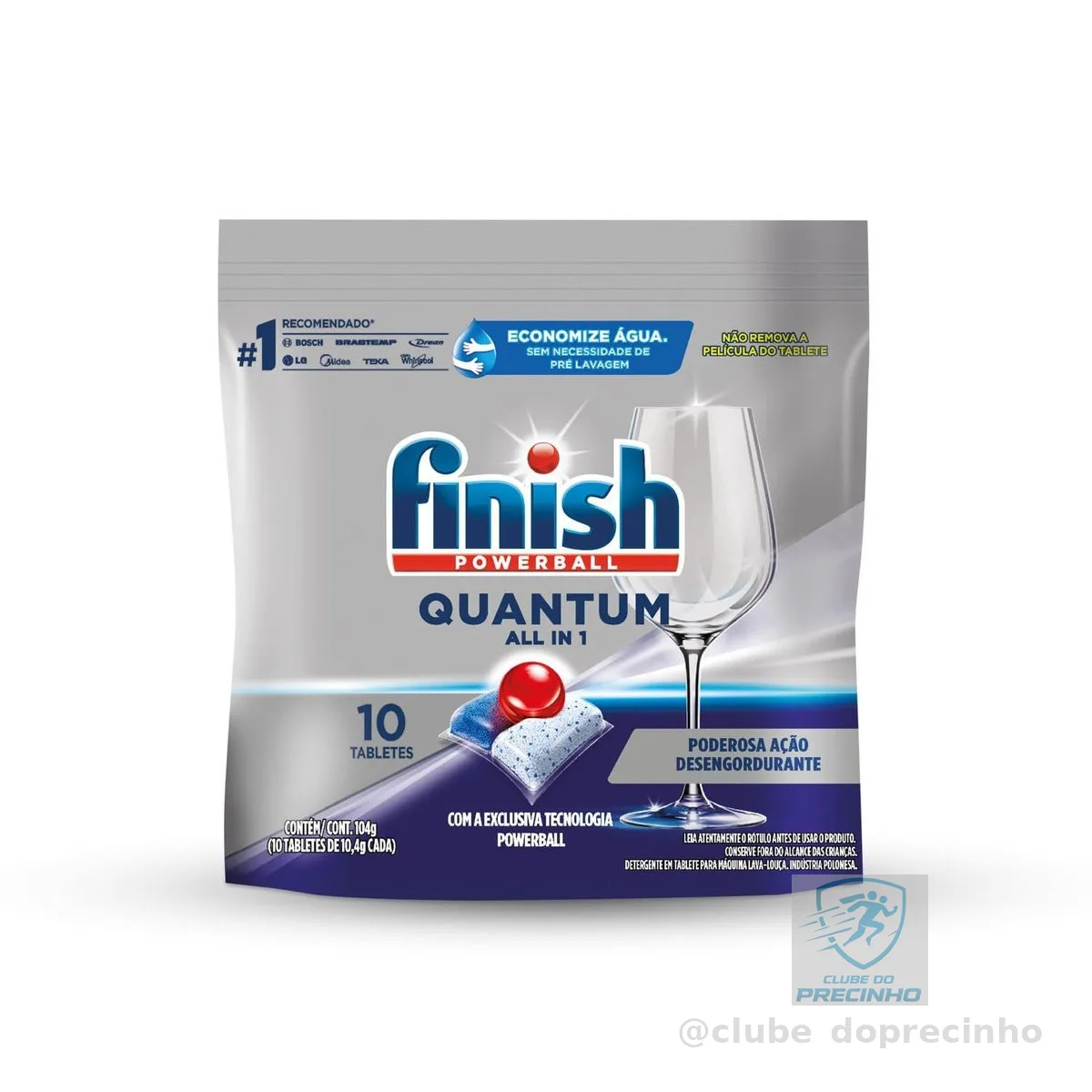 Finish Quantum All in 1 Detergente para Lava Louças em Tabletes 10 unidades
