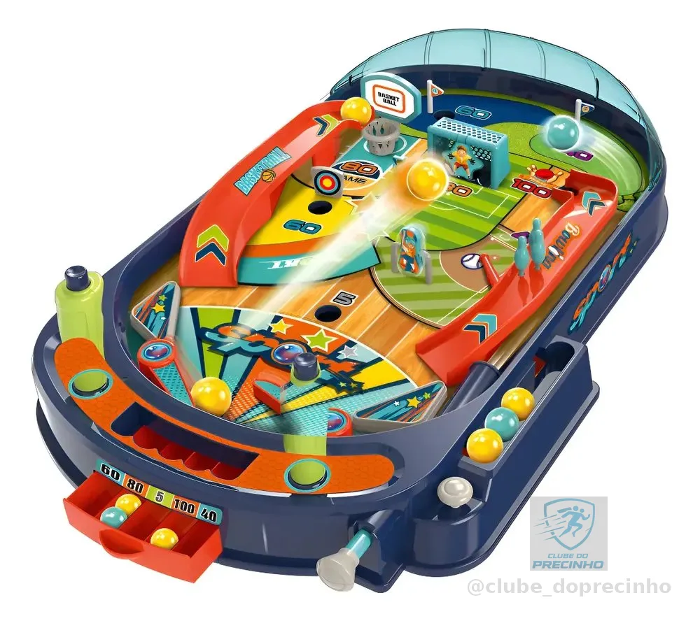 Jogo Infantil Pinball De Mesa Brinquedo Clássico Maxi Toys