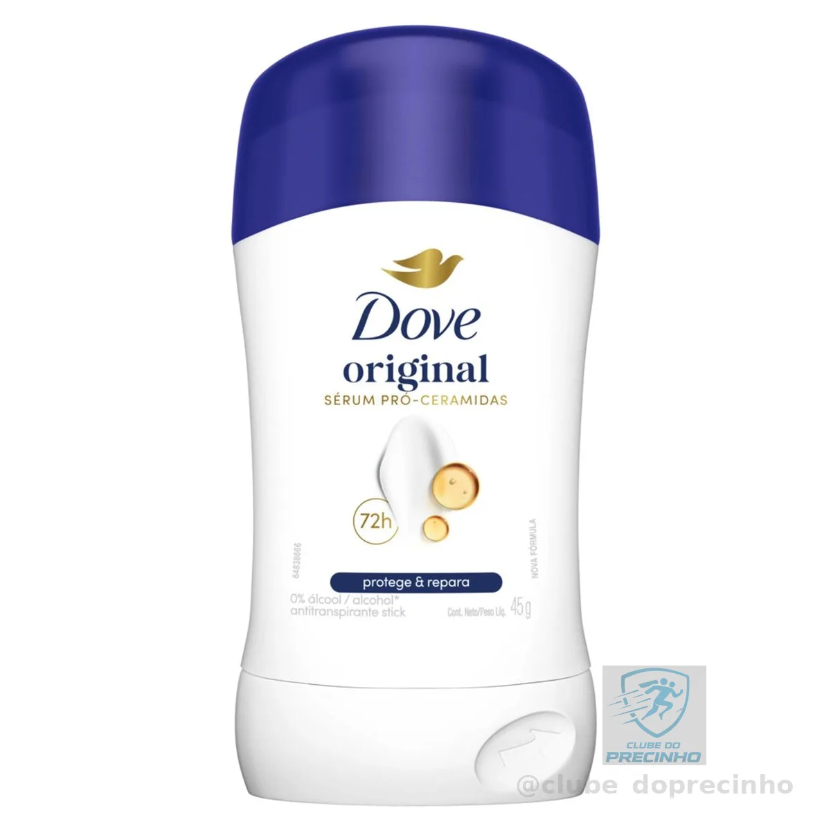 Dove Desodorante Antitranspirante Stick Original 72h de Proteção 45g