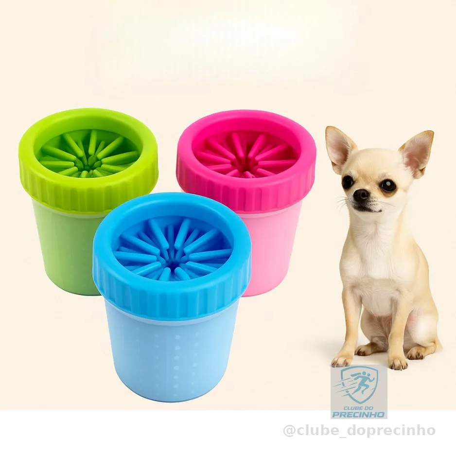 Lava-Patas Pet Limpa Patas Copo Limpador Lavar Patinhas Limpa Cachorros Cães Cão Pequeno Passeios