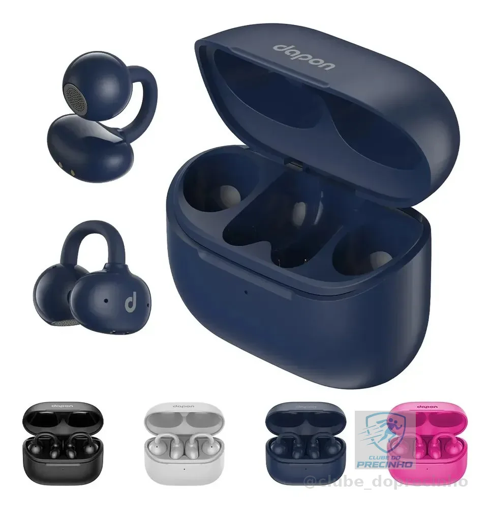 Fone Open Ear Dapon Dpf25 Bluetooth 6.0 Sem Fio Azul
