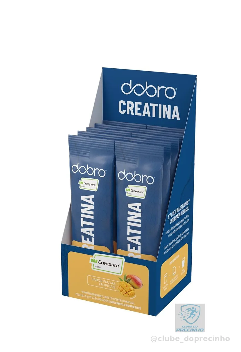 Dobro, Stick Creatina Creapure®, Dobro, Zero Açúcar e Zero Calorias, Sabor Frutas Tropicais 10x3,5g