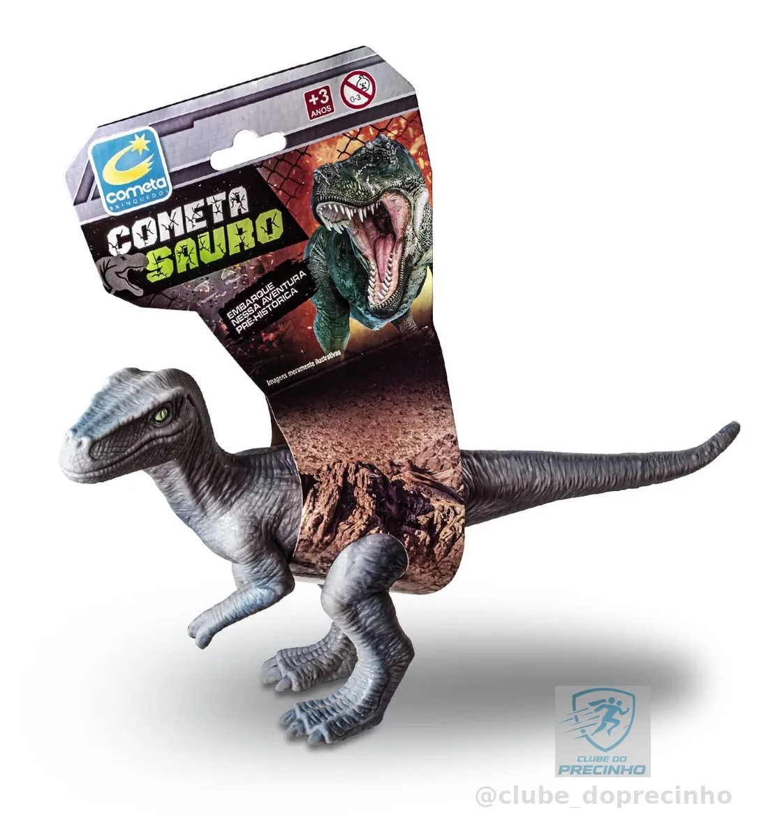 Cometa Sauro Dinossauro Velociraptor Vinil Cartela