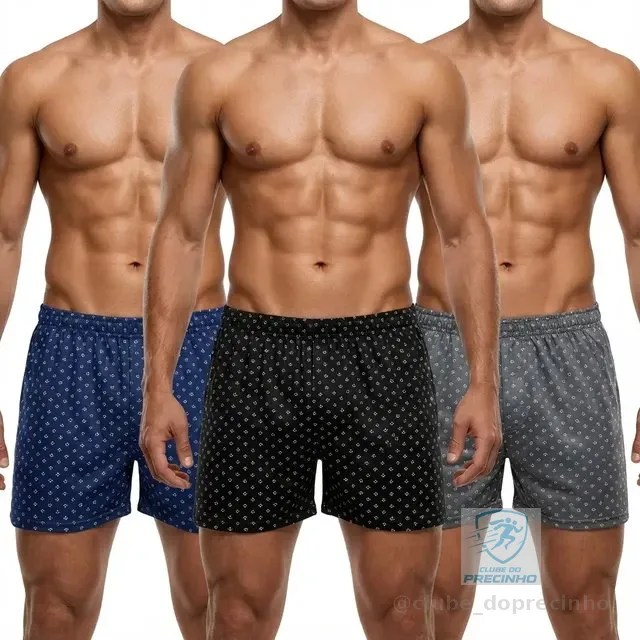 Kit 3 Short De Dormir Cueca Samba Canção Malha Fria Pijama