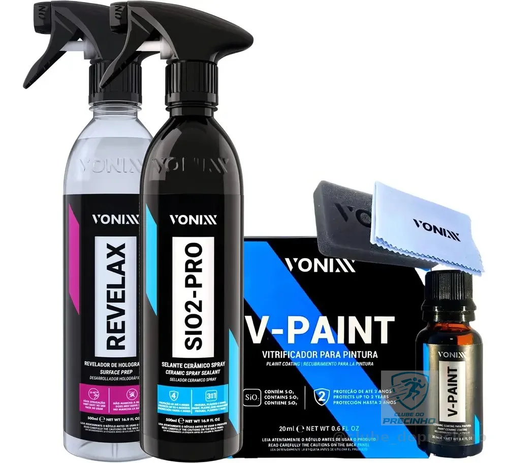 V-paint 20ml Vitrificador Automotivo + Sio2 Pro + Revelax