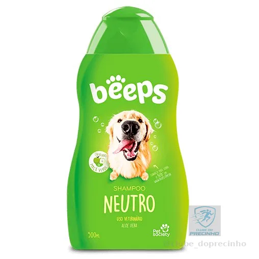 Shampoo Beeps Neutro Cães e Gatos Beeps Shampoo pra Cachorro e Gatos Maçã Verde 500ml Pet Society