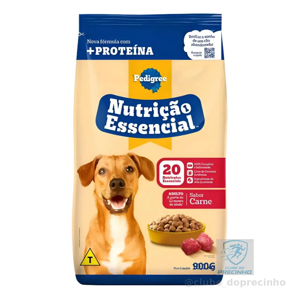 Ração Pedigree Nutrição Essencial Adulto Sabor Carne 900g