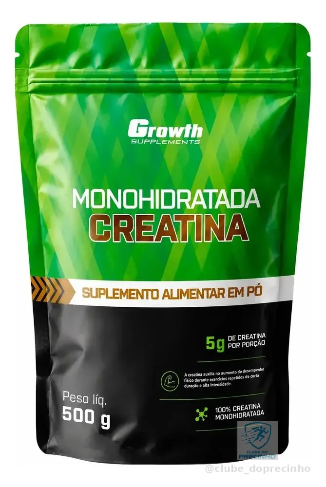 Creatina Monohidratada 500g Pouch - Growth Supplements Sem Sabor
