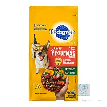 Pedigree Ração Carne e Vegetais Cães Adultos Raças Pequenas e Minis 900g