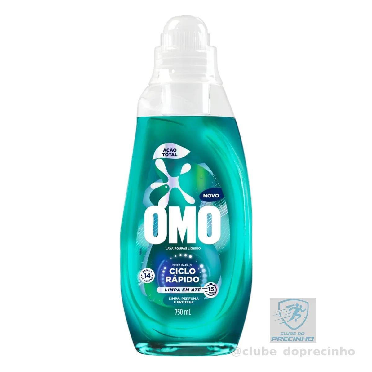 Lava Roupas Líquido Ciclo Rápido OMO Ação Total 750 ml