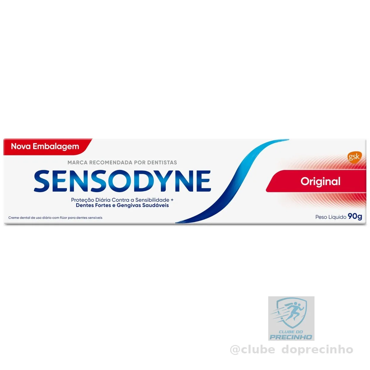 Sensodyne Creme Dental para Sensibilidade Original com Flúor, Dentes Fortes e Gengivas Saudáveis, 90g