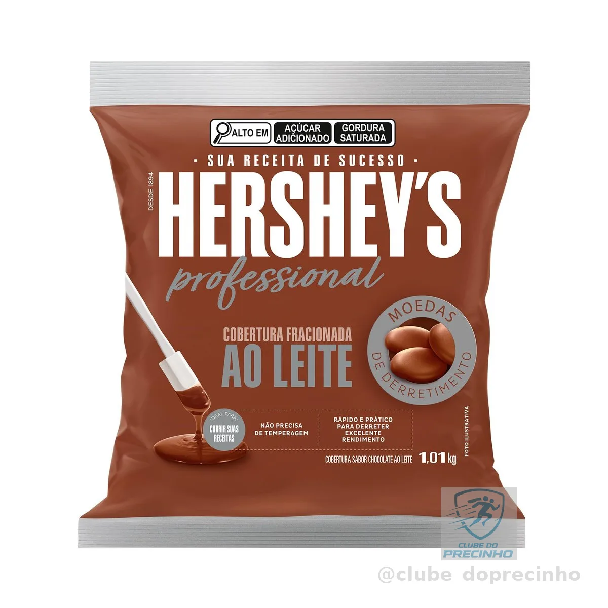 Hershey’s Cobertura Fracionada Chocolate Ao Leite Professional 1,01Kg