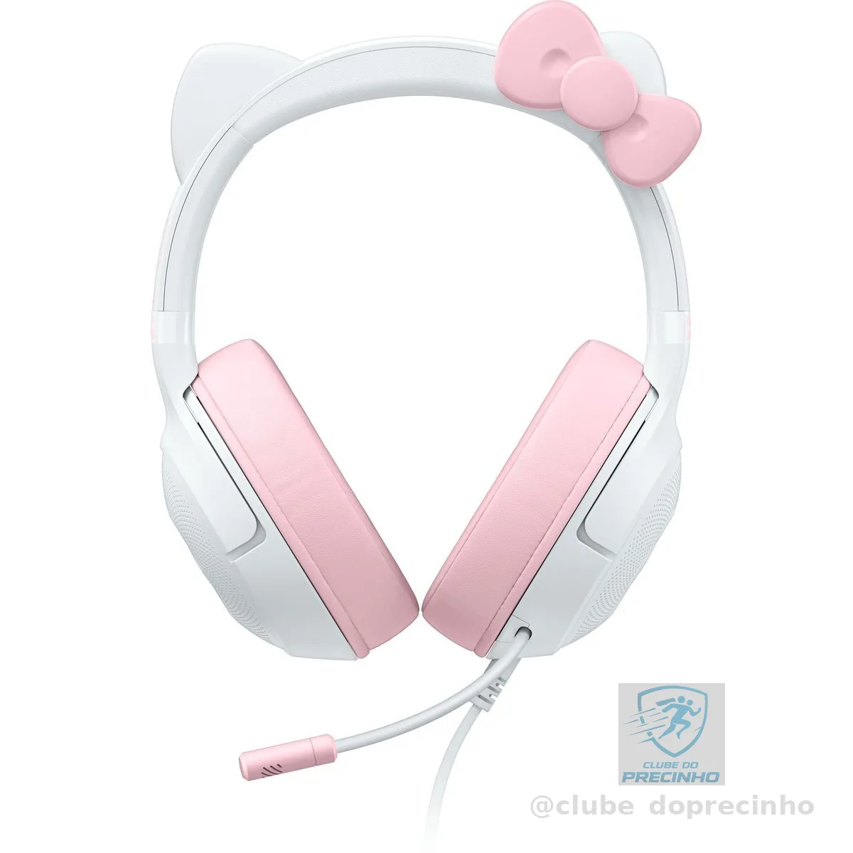 Razer Kraken Kitty V2 – Fone de ouvido USB com fio para jogos com orelhas Hello Kitty, iluminação reativa Chroma RGB Stream, microfone cardioide HyperClear, drivers Triforce de 40 mm, surround 7.1