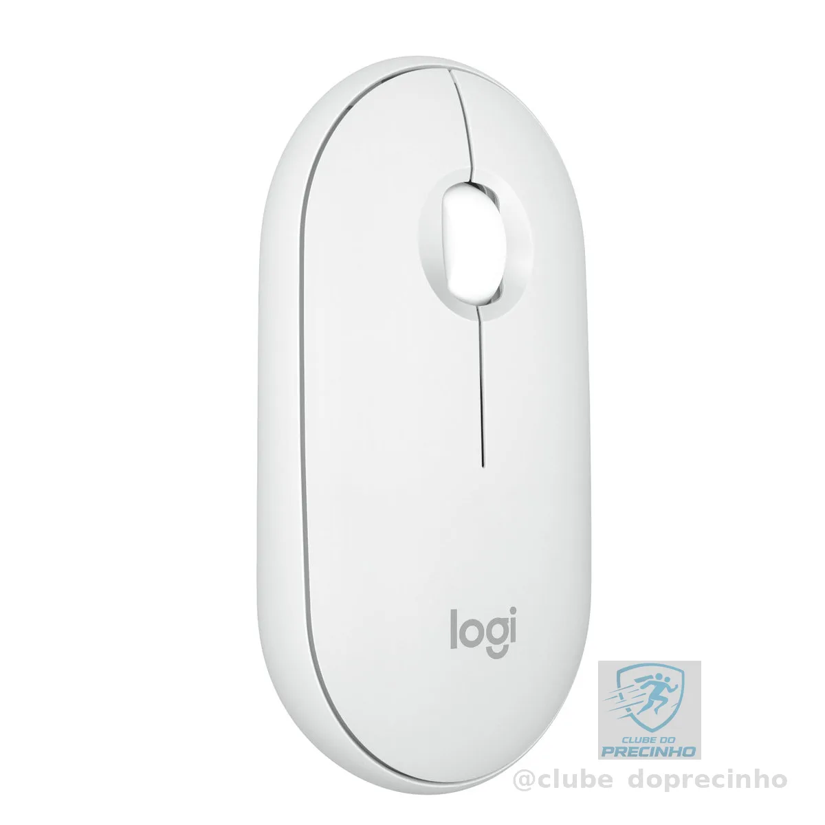 Mouse sem fio Logitech Pebble 2 M350s com Clique Silencioso, Design Slim Ambidestro, Conexão Bluetooth e Pilha Inclusa - Branco