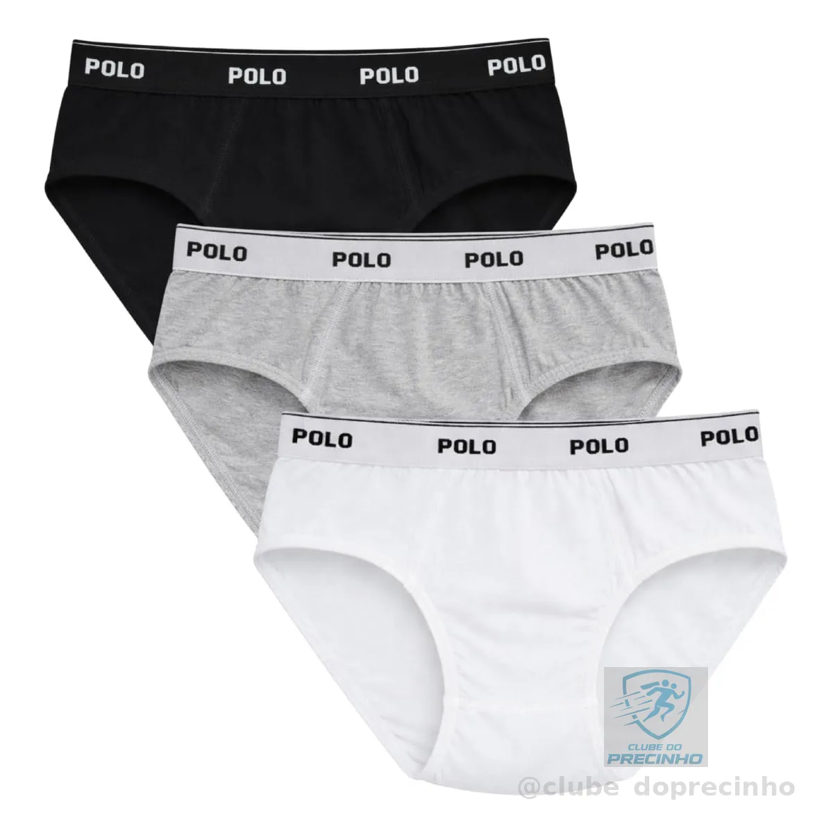 Kit 3 Cuecas Slip Polo Star Cotton 100% Algodão Penteado Masculina Adulto Tradicional