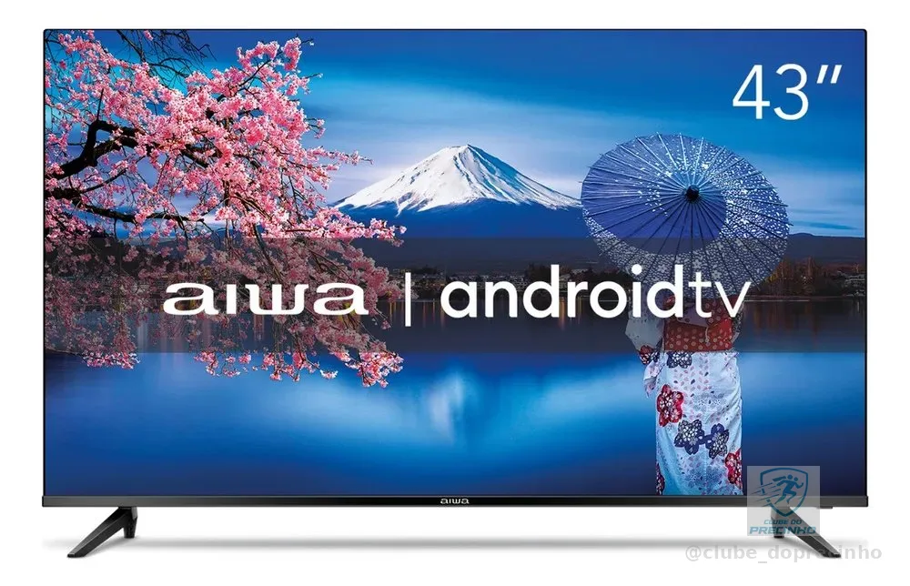 Smart TV AIWA 43” Android Full HD Borda Ultrafina HDR10 Dolby Áudio AWS-TV-43-BL-02-A