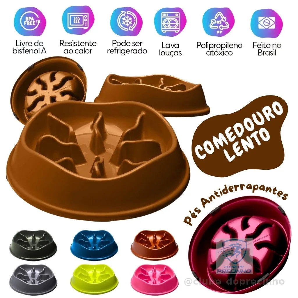 Comedouro Lento Tigela Ração Stark Cachorro Pet Cães