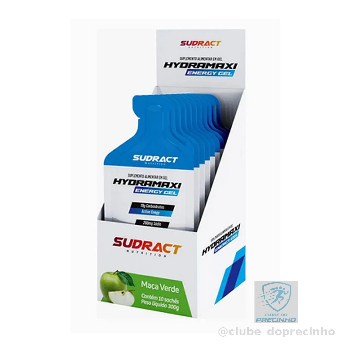 Hydramaxi Energy Gel - 10 Sachês 30g Maçã Verde - Sudract Nutrition