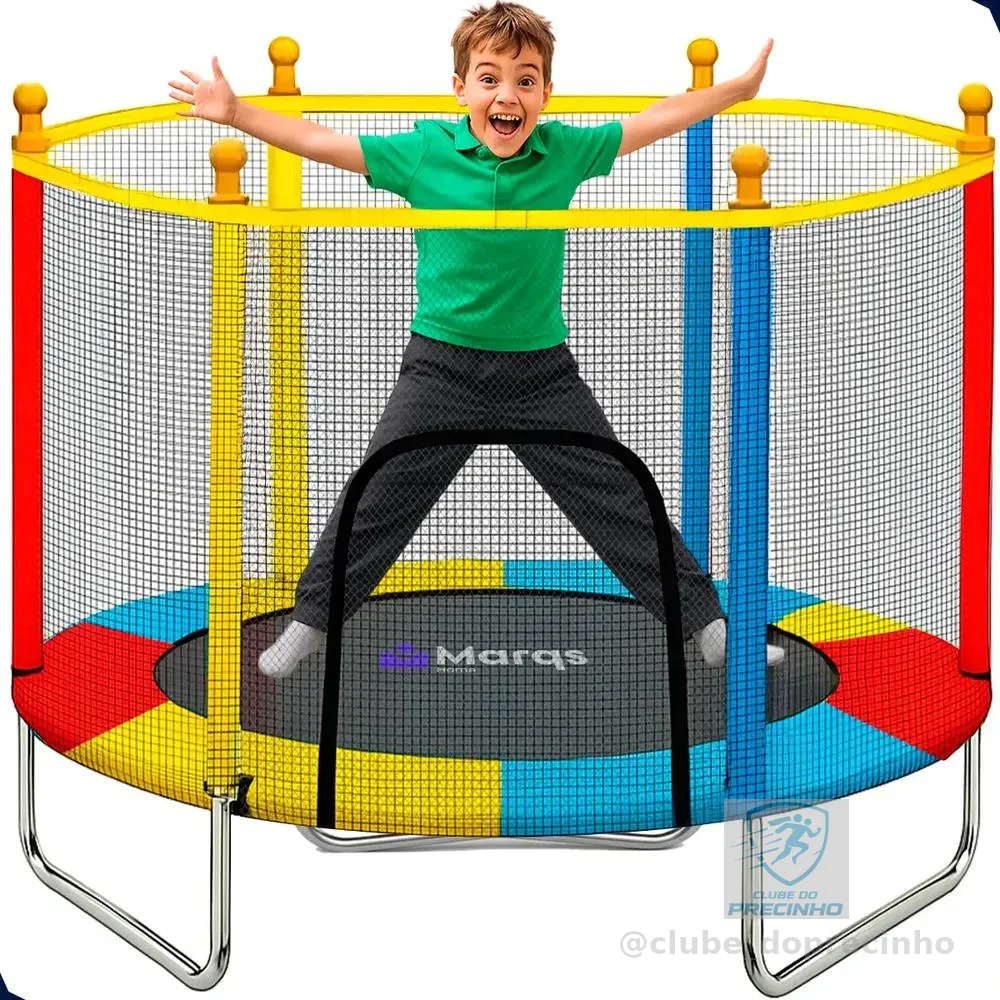 Cama Elástica Infantil Pula-pula Trampolim 1,4m Com Tela De Proteção E Estrutura Reforçada Para Crianças Marqs Home