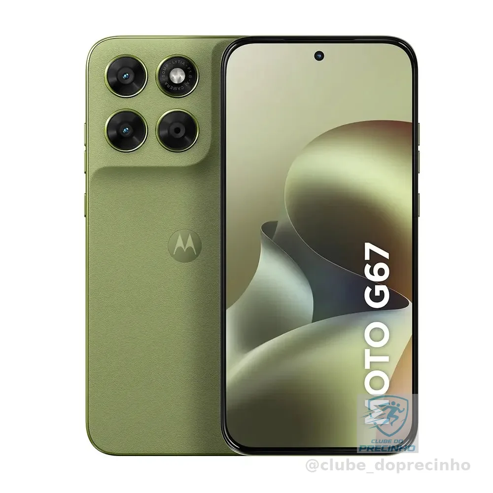 Smartphone Motorola Moto G67 5g - 128gb 4gb Ram + 8gb Ram Boost, Camera 50mp Sony Lytia 600, Tela 1.5k Extreme Amoled 120hz, Ultrarresistente - Verde Claro