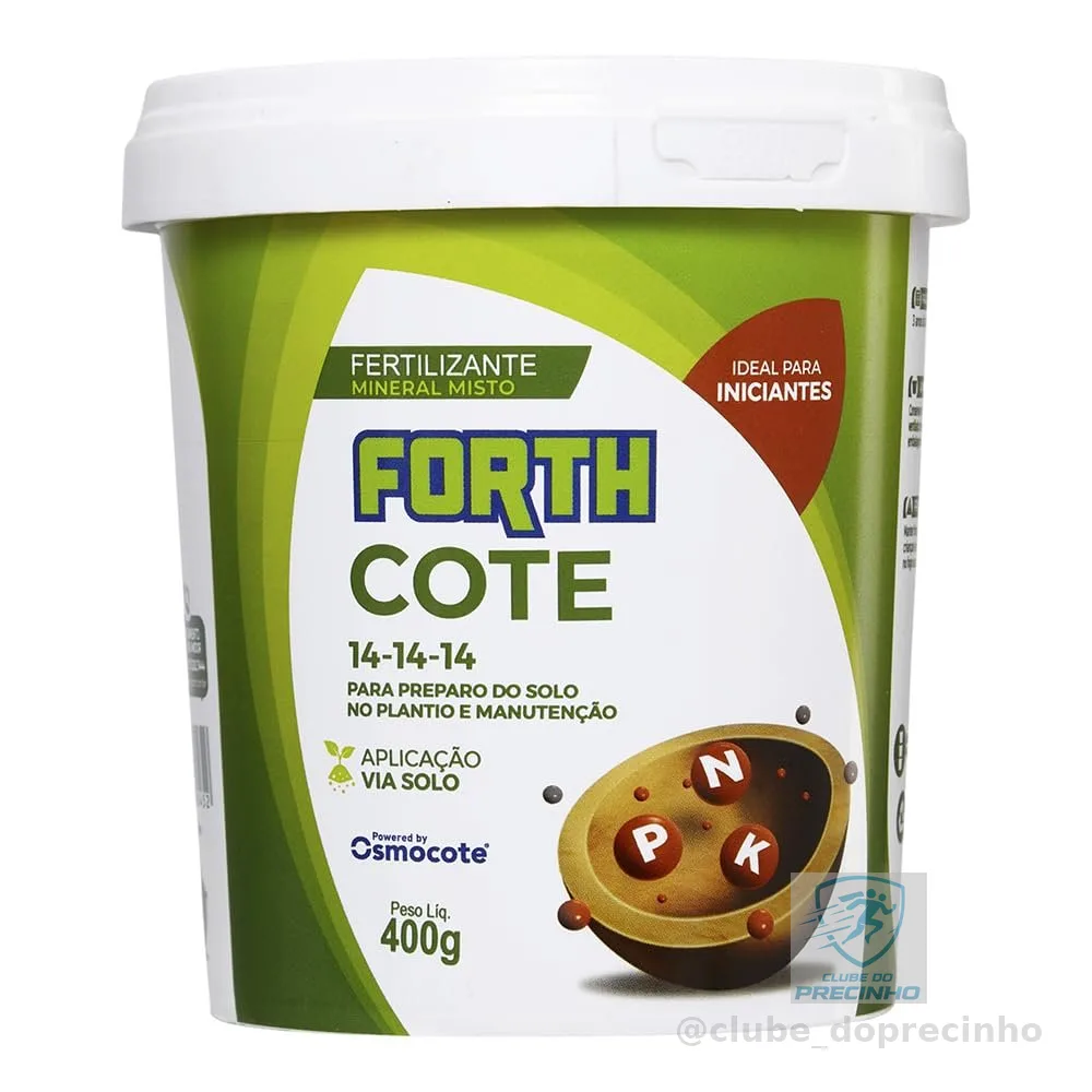 Forth Cote NPK - Adubo 14-14-14 - Fertilizante de Liberação Lenta - Balde 400g