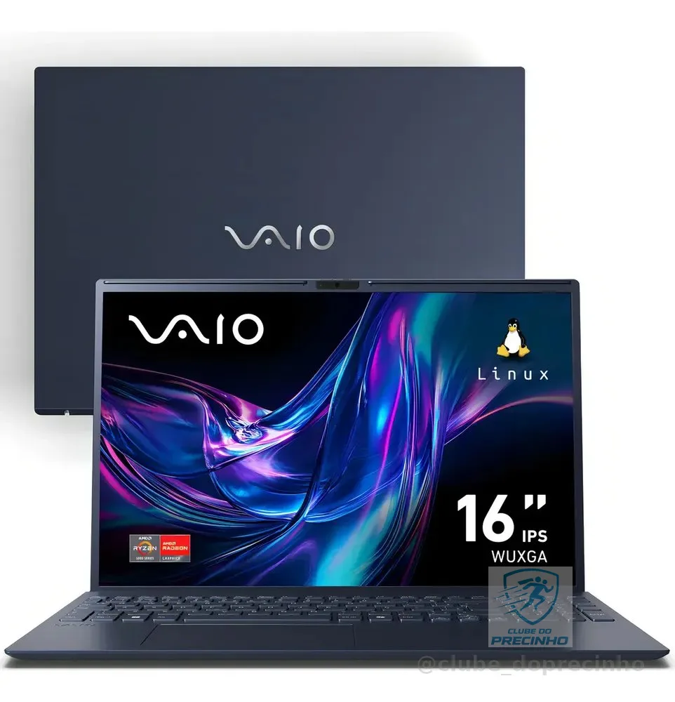 Notebook Vaio Fe16 Amd Ryzen 7 5825u Linux 8gb RAM 512gb Ssd Wi-Fi 6 Tela 16" Ips Wuxga Antirreflexo - Cinza Grafite Vjfe69f11xb0321h - Permite upgrade de memória RAM e SSD