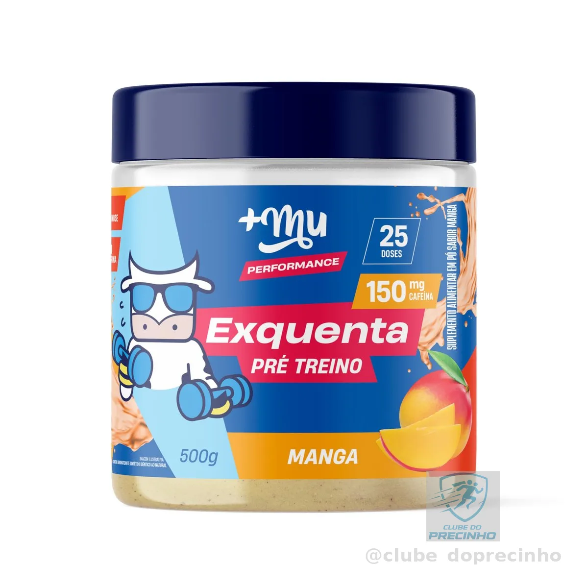 Pré treino, +Mu, Exquenta, Sabor Manga, Com Cafeína, Palatinose e Taurina - 500g