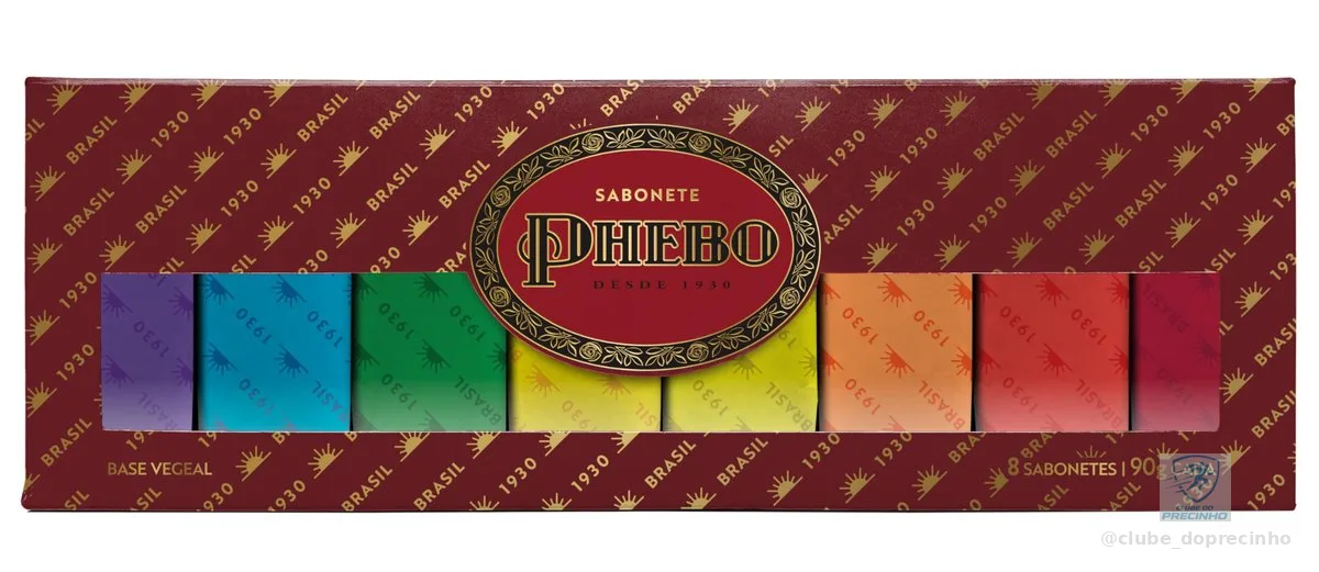 Phebo Caixa de Sabonetes, Vinho, 90g, 8 unidades