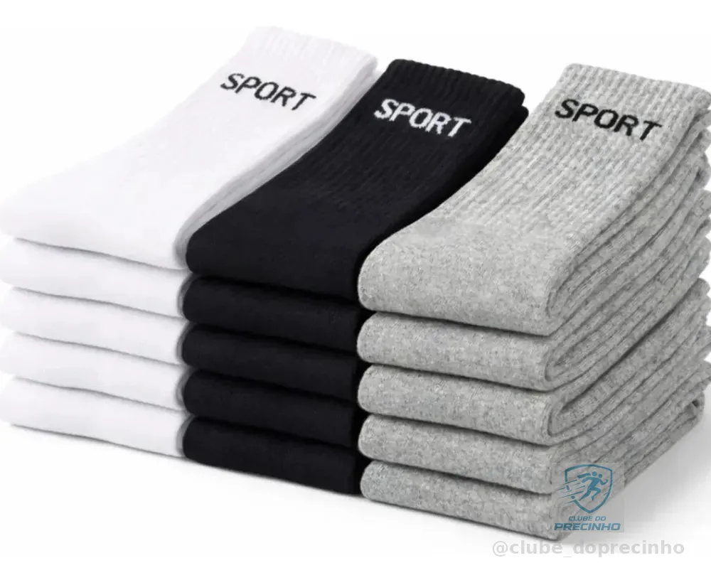 Kit 12 Pares Meias Cano Alto Algodão Para Esporte Academia Sortidas 40-46