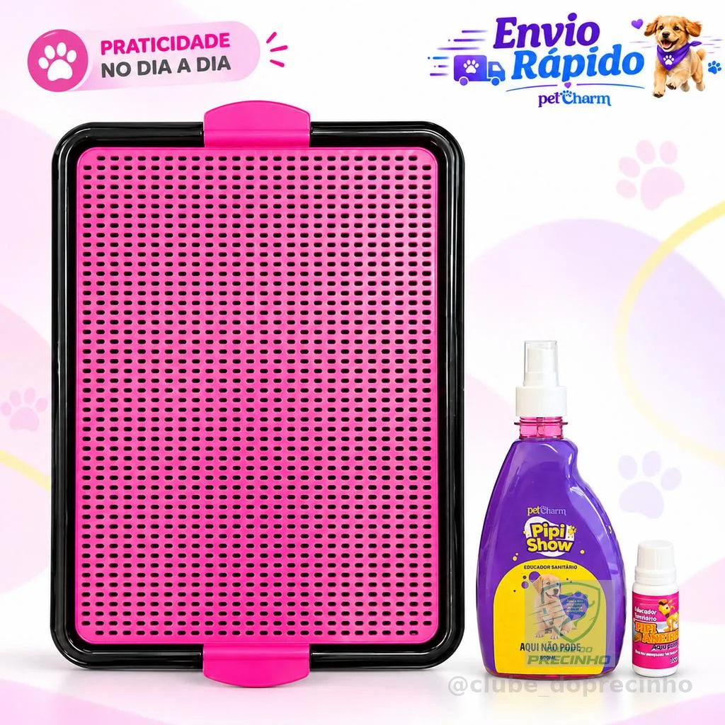 Sanitário Canino Grande Lavável Com ou Sem Educador Adestrador Pet Xixi Pode e Não Pode Banheiro