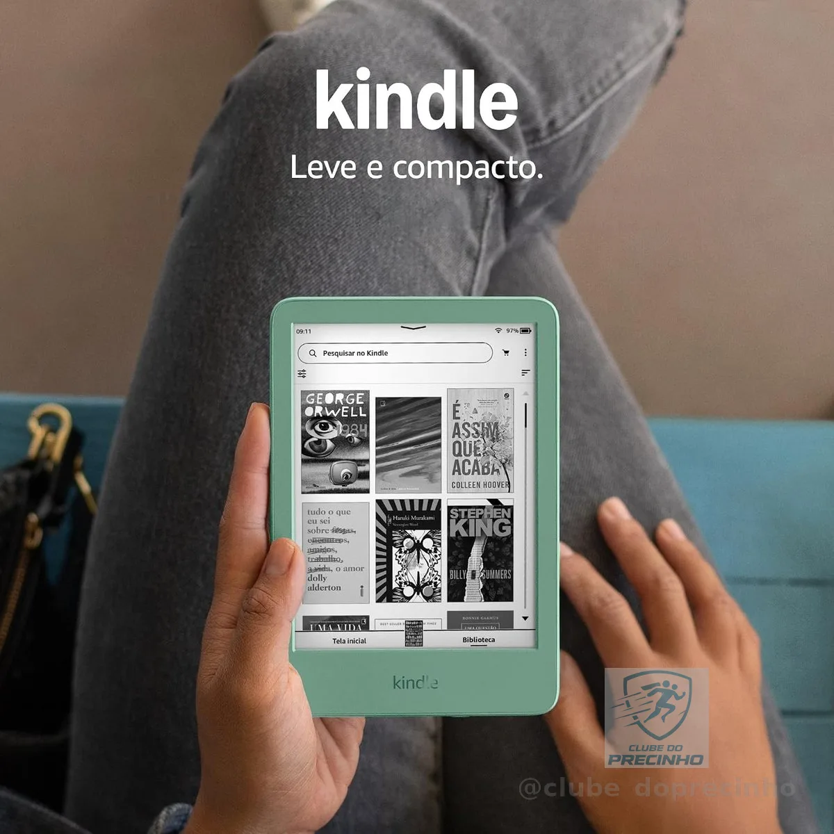 Kindle 16 GB (modelo 2024) - Leve e compacto, com tela antirreflexo, trocas de página rápidas, luz frontal ajustável e bateria de longa duração - Cor Verde